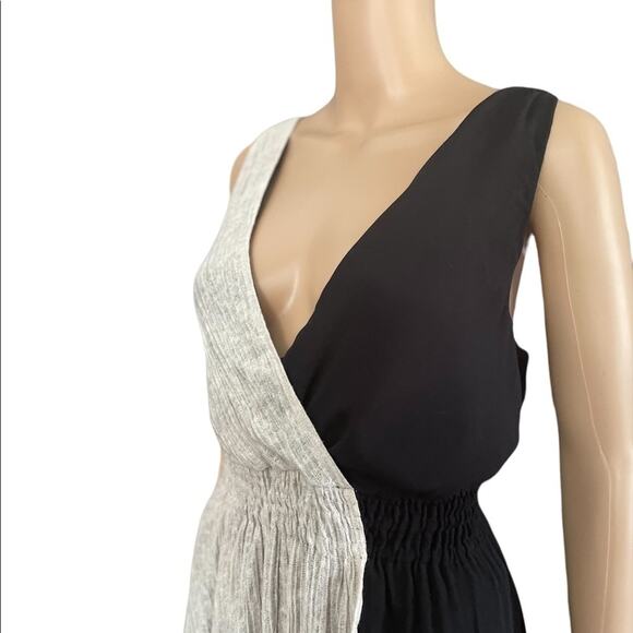 NWT Anthropologie Maeve Black Grey Sleeveless Asymmetrical Midi Dress size Med - Picture 7 of 8